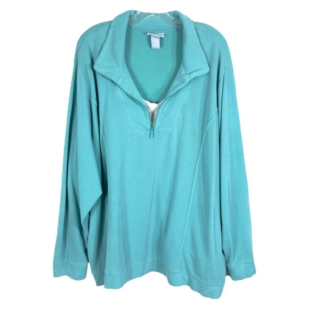Liz and Me Catherines Plus Size 4X‎ Sweater 30W 32W Pullover Green Knit 378